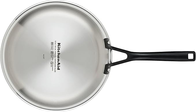 KitchenAid 30051 5-Ply Clad Polished Stainless Steel Frying Pan Set/Skillets, 8.25 Inch and 10 Inch - Polished Stainless Steel