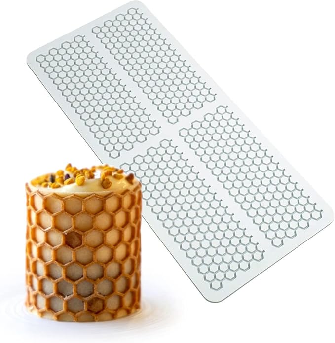 Hollow Leaf Silicone Mold Chocolate Candy 3D Hollow Leaf Candy Mold Food Cooking Meals Decorations Fondant Mold Polymer Clay Molds (Honeycomb M_10.4x4.56x0.12inch)