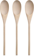 New Star Foodservice 42603 Classic Wood Kitchen Spoons Mixing Spoons, Light Yellow, Set of 3