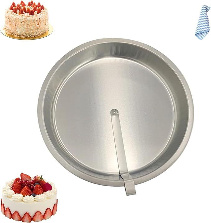 Easy Release Pans Round with Lever, 9.7" Quick Release Easy-Out Cake Pan Set,Baking Tools Pans Stainless Steel Round,Apple Pie Bake & Serve Sets, For All Kinds of Bases (1)