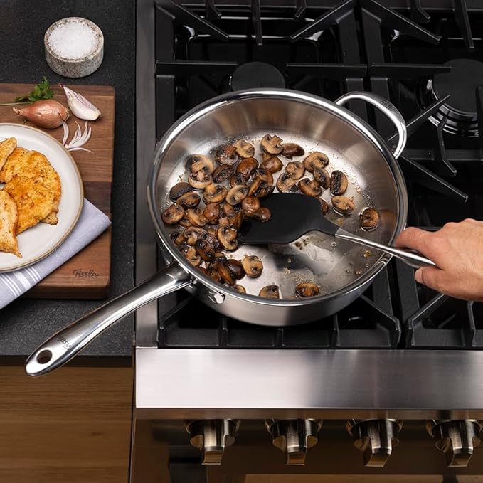 Fissler M5 Pro-Ply 5-ply Stainless Steel Sauté Pan with Metal Lid, 5 Quart