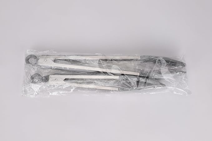 HOTEC Premium Stainless Steel Locking Kitchen Tongs with Silicon Tips, Set of 2-9" and 12" Light Grey
