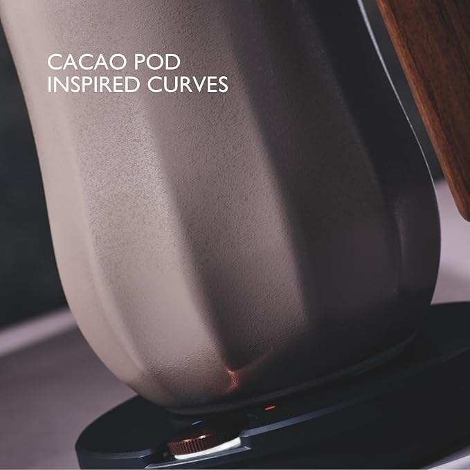 Hot & Cold Drinking Chocolate System - The ALL-NEW Velvetiser from Hotel Chocolat - Kit includes hot chocolate maker with US Power Supply, 10 serving taster box, 1 mug and 1 glass - Pebble Edition