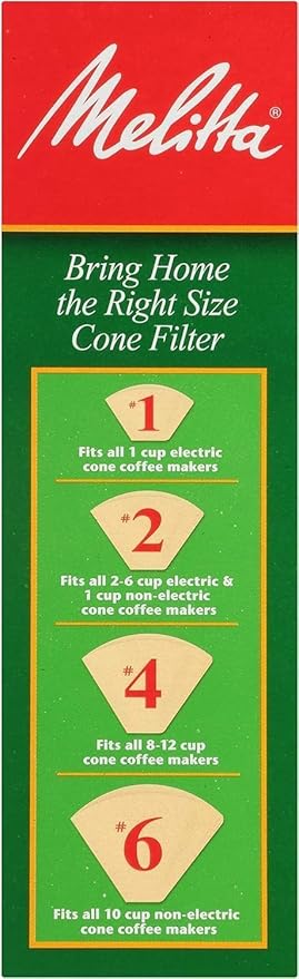 Melitta #4 Cone Coffee Filters, Unbleached Natural Brown, 100 Count, 300 Total Filters - Packaging May Vary (Pack of 12)