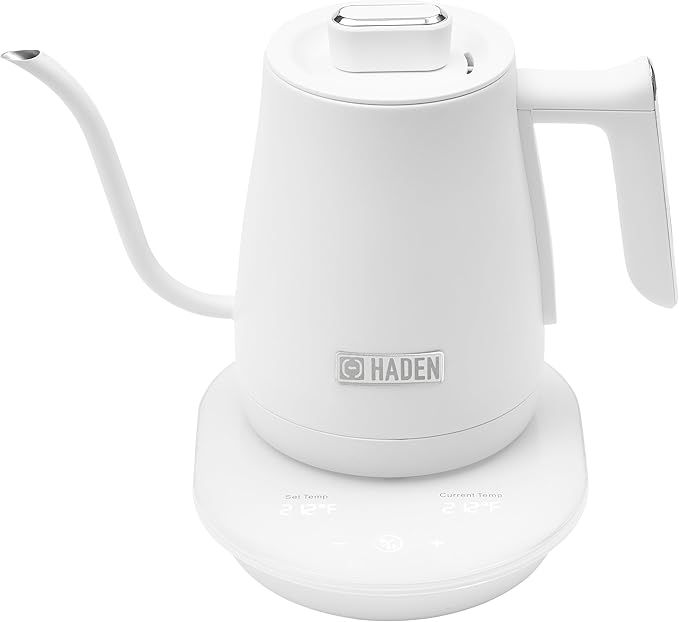 Haden Electric Tea Kettle, Gooseneck Hot Water Boiler, 0.6L Teapot, Ivory/Copper