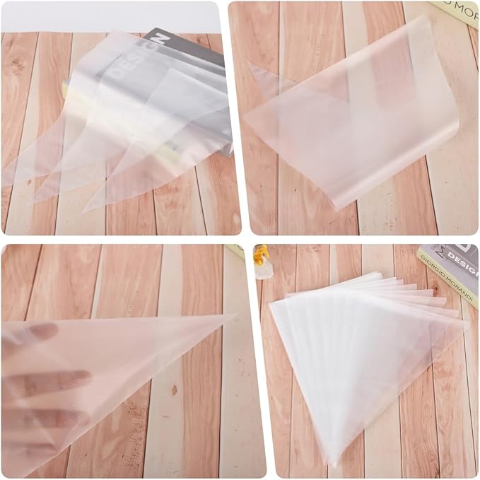 16 Inch Disposable Icing Bags, 200 Pcs Disposable Piping Bags, Disposable Large Pastry Bags for Cupcake, Cake Disposable Decorating Bags for Frosting