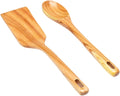 Wooden Spoons for Cooking, Wooden Cooking Spatula Turner and Spoon Set, 2-Piece, Sturdy, Lightweight and Heat Resistant