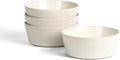 Stone Lain Claire 4-Piece Bowl Set Stoneware, Bowls, Dishwasher and Microwave Safe, Dish Set for 4, White
