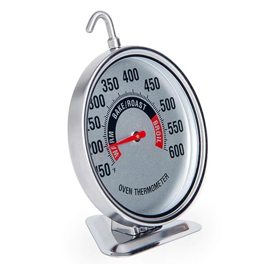 Extra Large 3" Oven Thermometer with Easy-Read Dial | 150-600°F Pro Accurate Temp Gauge for Kitchen, Baking, Grill & Meat | Hang or Stand for Gas/Electric Ovens