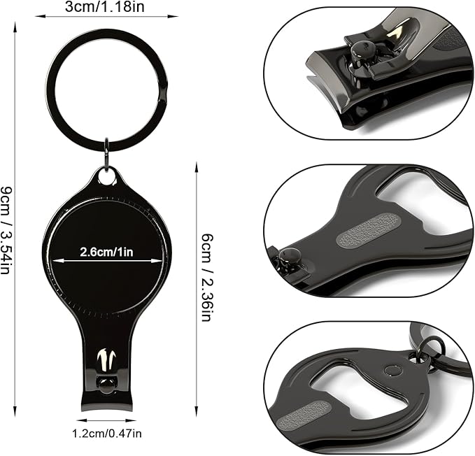 100pcs Personalized 4 in 1 Multi Function Bottle Opener, Nail Clipper, Wedding Favors Brewery, Private Customized, Black, Multitool Gifts for Men