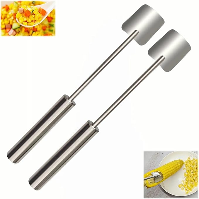 Latest Corn Peeler | Long-Handle Stainless Steel Kernel Remover | Fast, Labor-Saving & Safe | Easy-Clean Tool for Home, Restaurants & BBQs (CK-C(2Pcs))