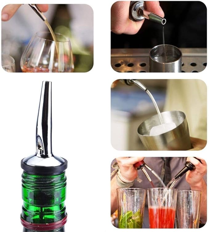 48 Pack Liquor Pour Spouts Set - Stainless Steel bottle spout and Liquor Pourers Dust Caps Covers