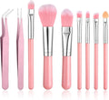 9 Pieces Candy Cookie Decoration Brush, Cake Decorating Tool Set Pastry Brush and Stainless Steel Pasta Tweezers or Baking Fondant DIY Cake Sugar(Pink Color)