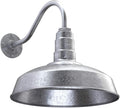 Steel Lighting Co. Gardena Barn Light | Outdoor Wall Mounted | 16" Dome | 16" Gooseneck | Farmhouse Light Made in America | Galvanized Exterior/Galvanized Interior