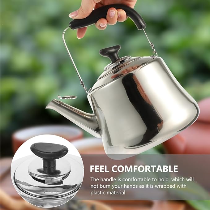 Luxshiny Whistling Tea Kettle: Stainless Steel Boil Water Kettle with Filter for Home and Office Use - 1.5L (Silver)