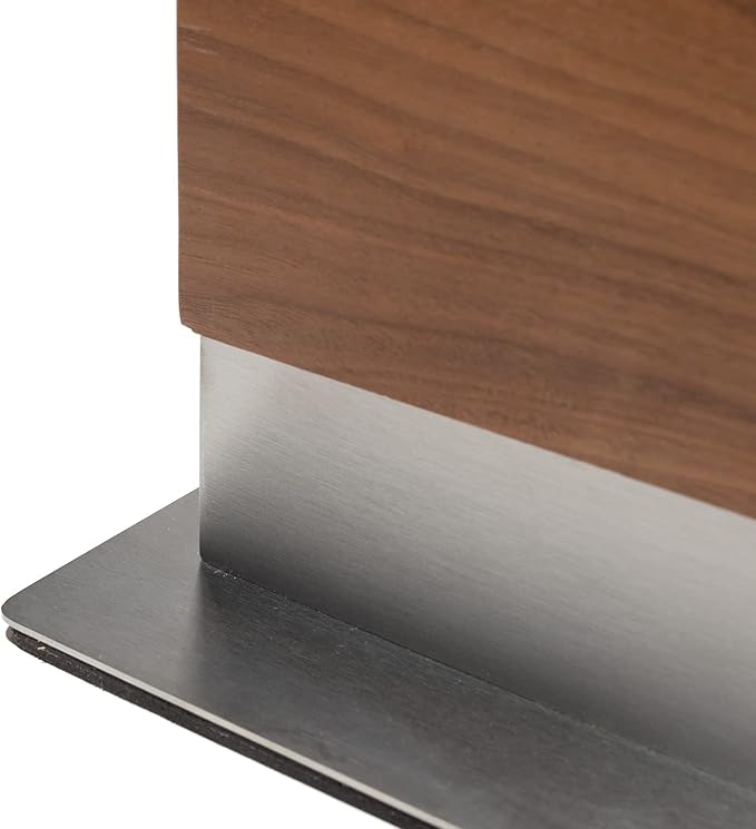 Coninx Magnetic Knife Holder with display stand, Double Sided Strong Magnetic Knife block for Kitchen counter top, Universal empty storage Organizer Block (Walnut Wood)