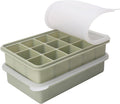 2 Tbsp Silicone Freezer Molds - Perfect for Storing Garlic, Herbs, Ginger, Pesto, Tomato Paste, Lemon Juice, Purees and More - Silicone Food Freezer Tray(Green 2 Pack)