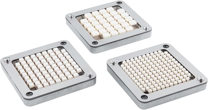1/2" 1/4" 3/8" Multi-model universal Stainless Steel Replacement Chopper Blade & Pusher Block Set For Commercial Vegetable Cutter Dicer Strip Interchangeable Blade (1/4 inch)