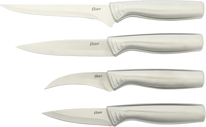 Oster Eckert 15 Piece High Carbon Stainless Steel Knife Block Set W/Wood Block - Cuchillos Para Cocina