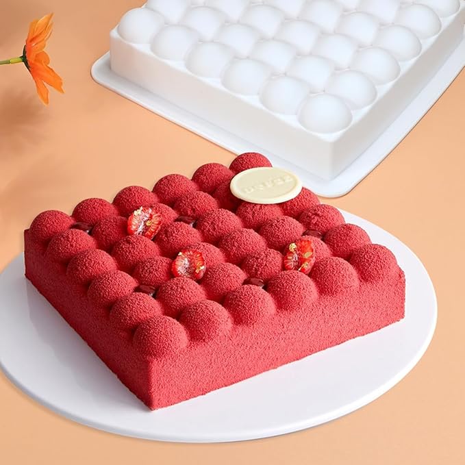 mostsom Silicone Mold for Mousse Cake, Chocolate, Cheesecake Bubbles Shape Pan - Flexible Baking Dish for Candy, Dessert, Ice Cube - Non-Stick Freezer & Oven Safe (C_ Bubbles)