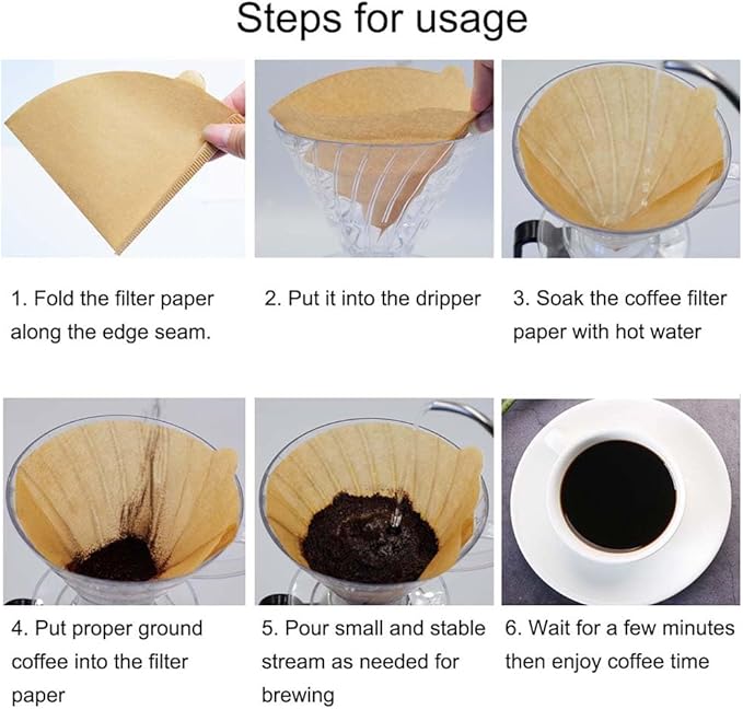 Cone Coffee Filters Size 02, 200 Count 1-4 Cups Unbleached V02 Disposable Coffee Filter Paper, Compatible with Conical Shaped Pour Over Coffee Dripper and Drip Coffee Maker