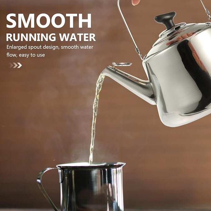 Luxshiny Whistling Tea Kettle: Stainless Steel Boil Water Kettle with Filter for Home and Office Use - 1.5L (Silver)
