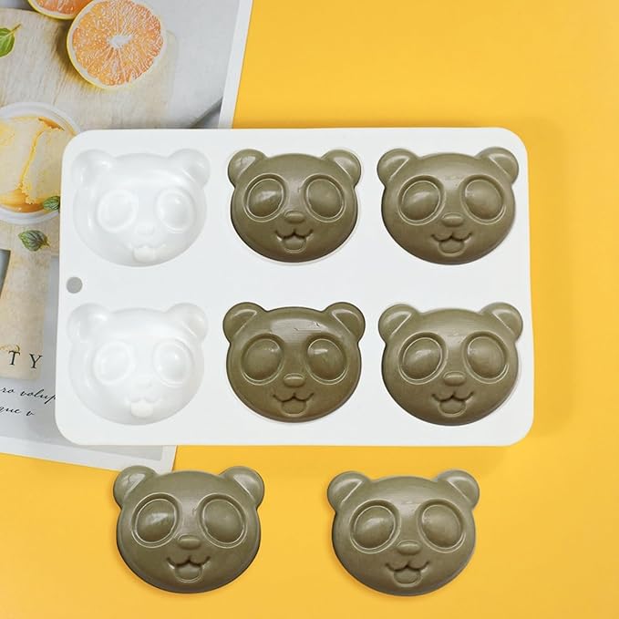 mostsom Silicone Mousse Mold Panda Shape Non-Stick Chocolate Dessert Molds, Flexible Baking Mold for Mousse Cake, Pudding, Jelly, Candy, Ice Cube (A_ Panda)