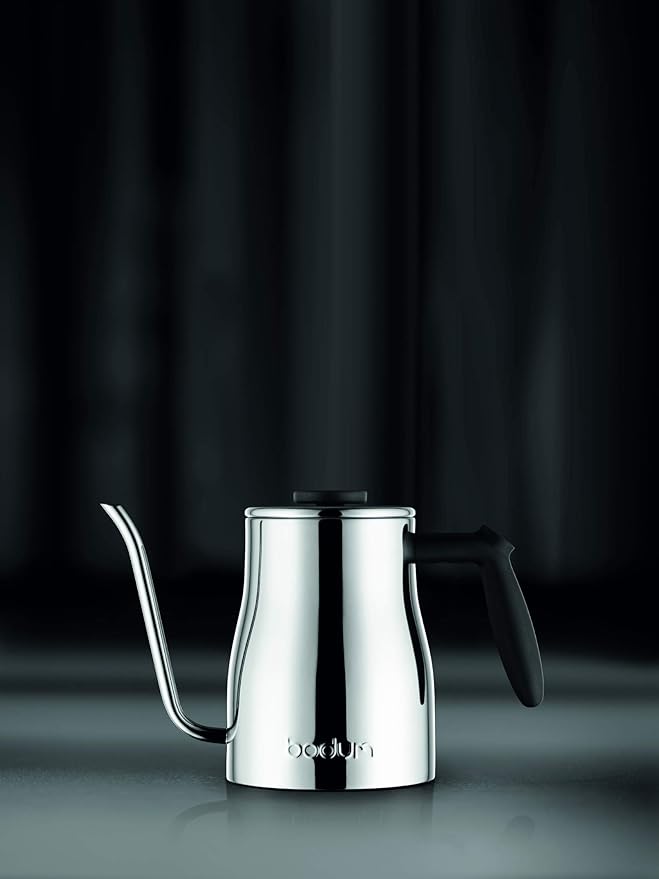 Bodum Bistro Gooseneck Stovetop Water Kettle, Chrome, 34 Ounce