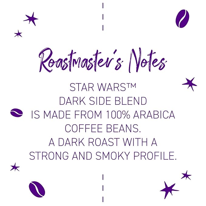 Joffrey's Coffee - STAR WARS™ Dark Side Blend, STAR WARS Licensed Coffee Collection, Artisan Dark Roast, Strong & Smooth Taste, Brew or French Press (Whole Bean, 11oz)