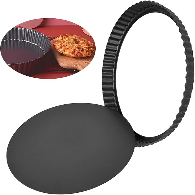 Tart Pan with Removable Bottom, Non Stick Quiche Baking Dish, Large Fluted Quiche Pan for Baking, 13 Inch