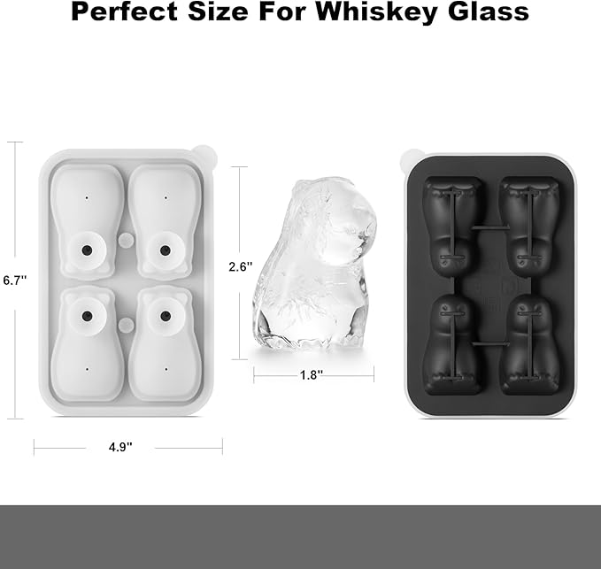 Capybara Ice Cube Tray Fun Shapes, Odd Novelty Cute Capybara Gifts Stuff, 2.2" Large Silicone Whiskey Ice Mold for Cocktails,Bourbon,Brandy, w/Funne