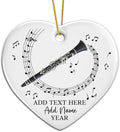 Personalized Text Name Year Clarinet Instrument Ceramic Ornament, Clarinet Player Christmas Ornaments 2025, Custom Clarinetist Xmas Tree Hanging Ornament, Xmas Decor Gift for Music Teacher
