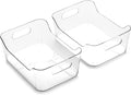 BINO | Plastic Storage Bins, Small - 2 Pack, Clear | THE SOHO COLLECTION | Pantry Organizers and Storage Containers Fridge Organizer Bins Kitchen Cabinet Organizer Medicine Cabinet Bin