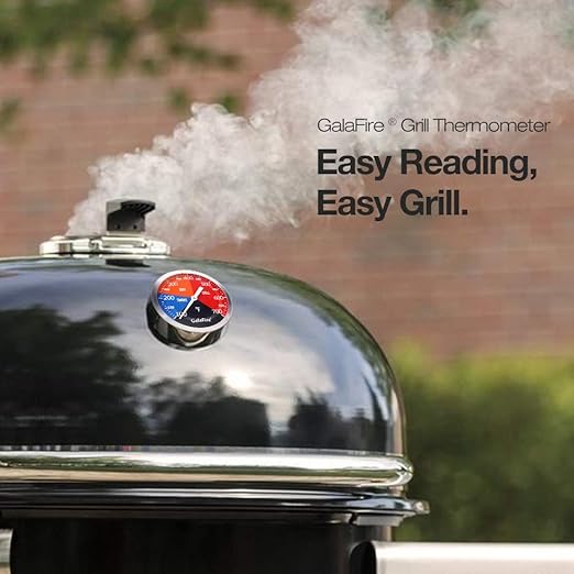 3 3/16 Inch BBQ Temperature Gauge for Smoker Wood Charcoal Pit, Large Face Grill Analog Thermometer