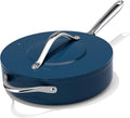 Nonstick Ceramic Sauté Pan w/Lid (4.5 qt, 11") Deep Frying Pan for All Cooktops Non Toxic Skillet PTFE/PFOA/PFAS Free, Even Heat Distribution Stainless Steel Stay-Cool Handle, Navy Blue