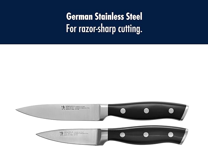 HENCKELS Forged Accent Razor-Sharp 2-pc Paring Knife Set, German Engineered Informed by 100+ Years of Mastery,Black