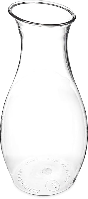 Carlisle FoodService Products 7090307 Cascata Carafe Juice Jar Beverage Decanter Only, Plastic, 1.5 L, Clear (Pack of 12)