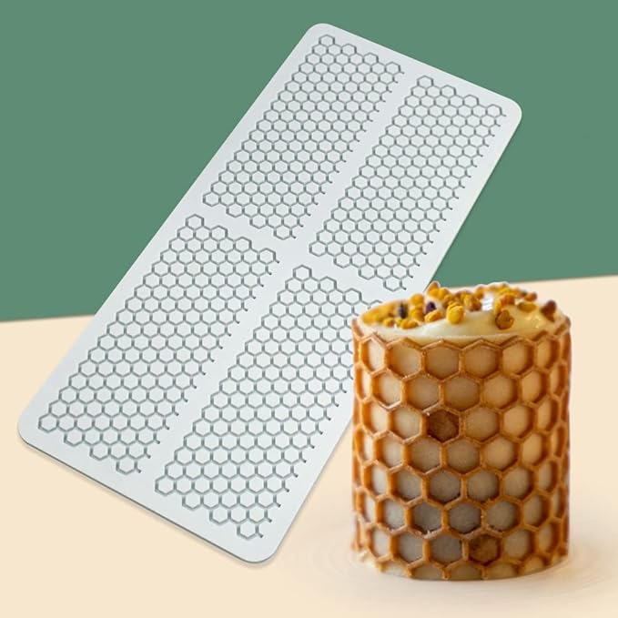 Hollow Leaf Silicone Mold Chocolate Candy 3D Hollow Leaf Candy Mold Food Cooking Meals Decorations Fondant Mold Polymer Clay Molds (Honeycomb M_10.4x4.56x0.12inch)