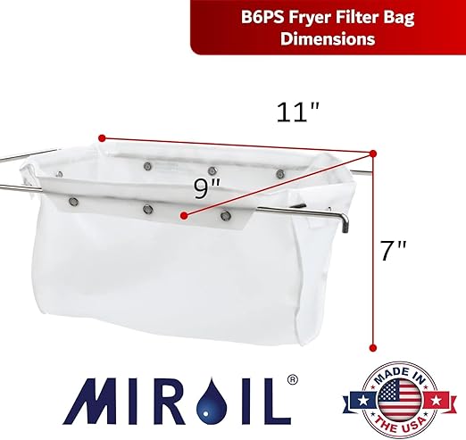 MirOil Silver Pot Filter Bag & Frame Combination Set, Compatible with MirOil 60L and 60LC Oil Filter Pail, Handles Hot & Cold Cooking Oil & Filters Up to 70 Lb. Polishing Oil, B6PS Pot Combo