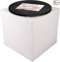 Cakebon Cake Boxes with Boards - 10 Inch Round Cake Drum Black - Box With Window for Birthdays, Weddings and Parties (1pc Each, 2pcs Total)