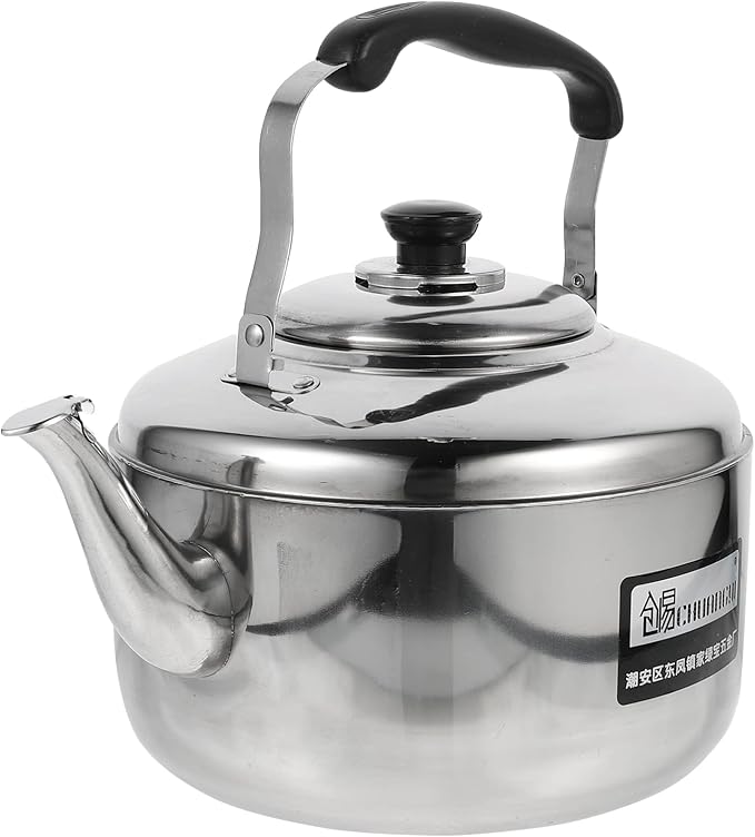 Cabilock 4L Stainless Steel Whistling Tea Kettle Stovetop Large Rapid Boil Kettle with Ergonomic Handle for Home Kitchen