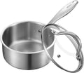 VEVOR 1.5 QT Saucepan, Stainless Steel Saucepan with Glass Lid, Multipurpose Nonstick Stainless Steel Small Cooking Sauce Pot with Ergonomic Handle, Friendly for Oven, Dishwasher, Induction Cooker