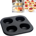 Pilarmuture 4 Hole Muffin Pan Muffin Trays, Bakeware Tins & Trays Non-stick Cupcake Baking Pan Mini Muffin Cups Pudding Bakeware Cake Mold for Oven Baking Roasting