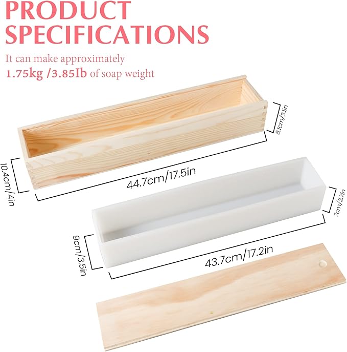 Large Rectangular Soap Mold Silicone Liner for 5 lb Wood Mold DIY Handmade Rectangle Loaf Mould