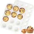 CAKETIME Silicone Muffin Pans for Baking, Regular 12 Cups and Mini 24 Cups Muffin Pan for Baking Egg Bites, Muffins, Cupcakes, Frittata Set of 2 Confetti