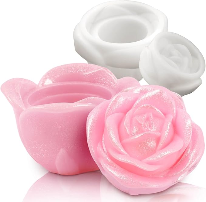 Rose Silicone Mold Large Rose Mold Unique UV Resin Molds Epoxy Resin Molds 3D Storage Jar Silicone Molds for Resin with Lid Valentine's Day Resin Jar Molds