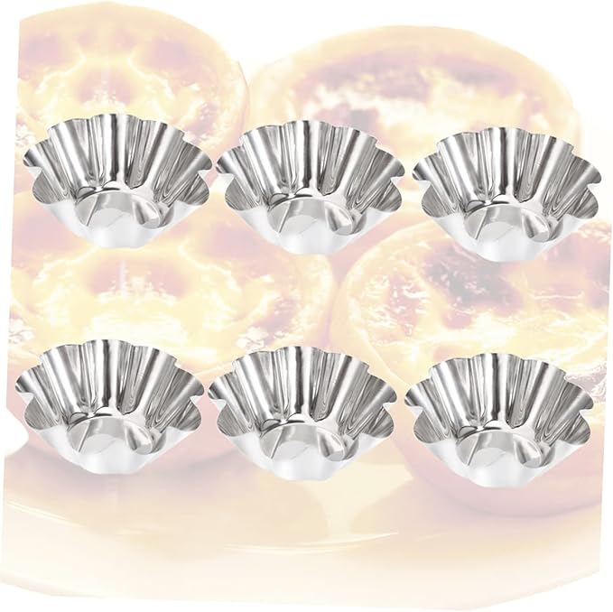 Unomor Pcs Stainless Steel Sauce Dish Egg Tart Tins Egg Tart Shell Baking Pan Puto Molder Filipino Baking Supplies Dish Mini Paper Cups Mold Cake Portuguese s