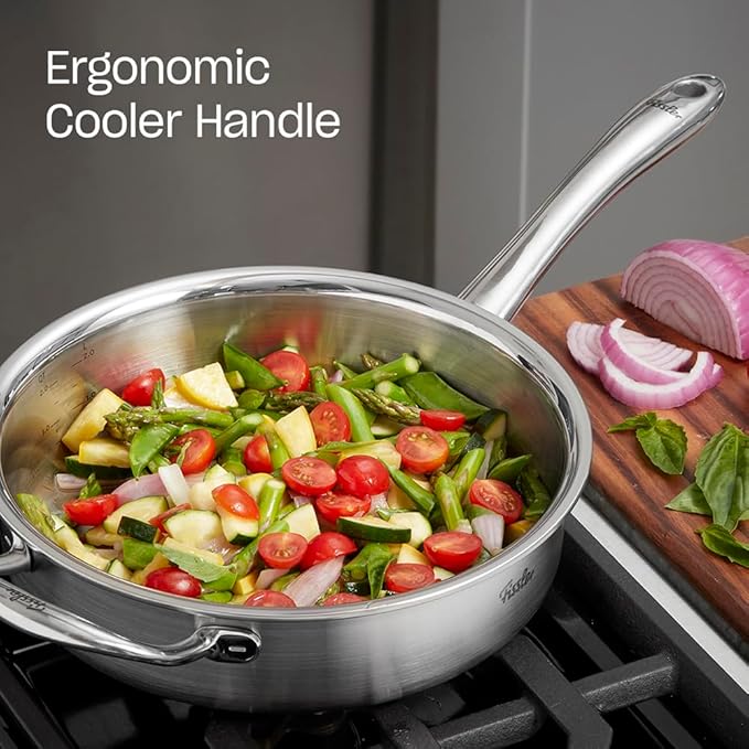 Fissler M5 Pro-Ply 5-ply Stainless Steel Sauté Pan, 3 Quart, with Metal Lid