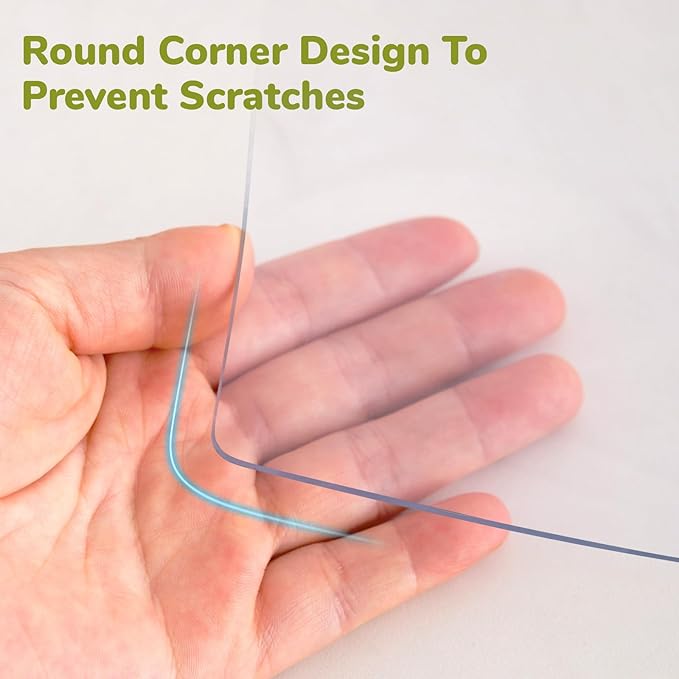 12 x 24 Inch Table Cover Protector - Clear Vinyl, 1.5mm Thick Plastic, Desk Mat