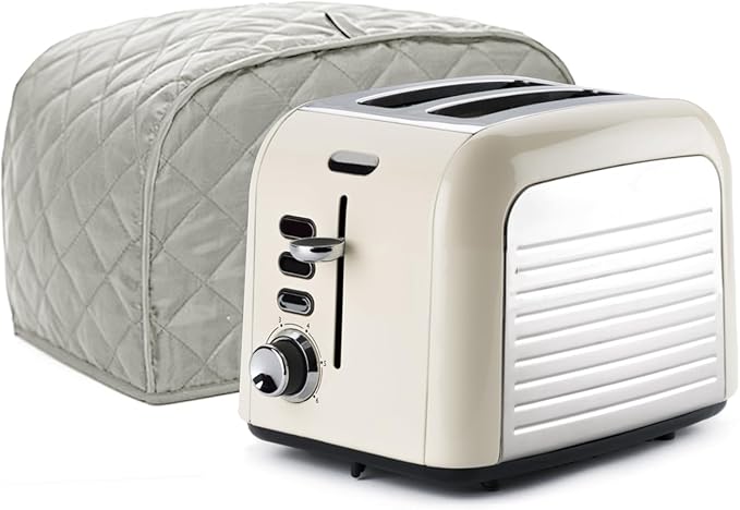 Toaster Cover 2 Slice, Bread Dust Cover & Fingerprint Protection-Polyester & Cotton, Kitchen Small Appliance(Grey)